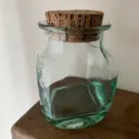 Glazen voorraadpot met kurk 